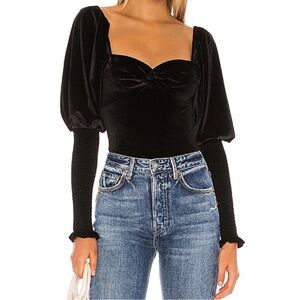 Revolve Tulsarosa Brynlee Bodysuit in Black Velvet